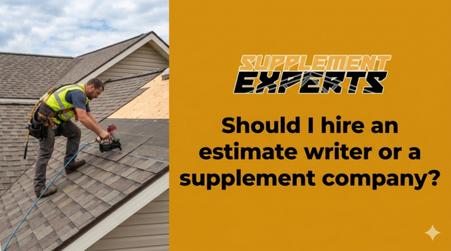 Should I hire an estimate writer or a supplement company?