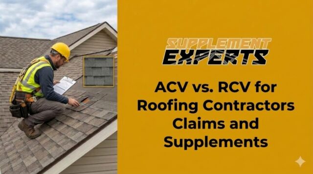 ACV vs. RCV for Roofing Contractors Claims and Supplements Blog Header Image